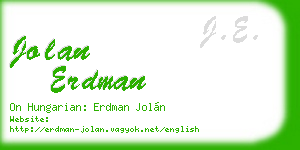 jolan erdman business card